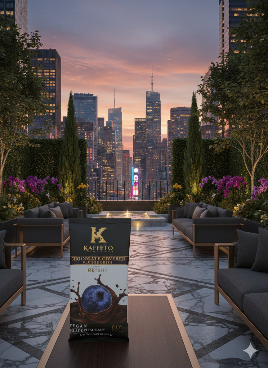 10 Snack Packs of Blueberries coated with chocolate and Reishi (Ganoderma Lucidum)