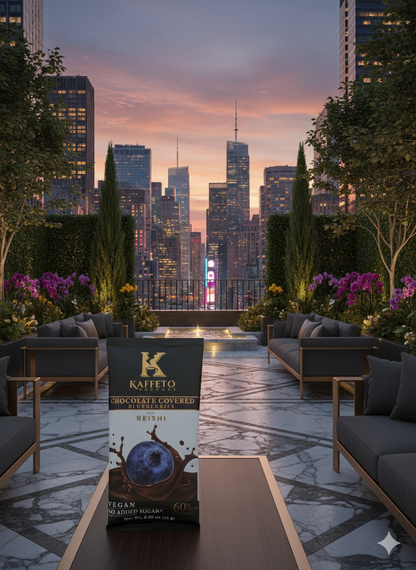 10 Snack Packs of Blueberries coated with chocolate and Reishi (Ganoderma Lucidum)